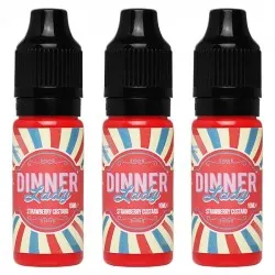 Dinner Lady Strawberry Custard Premium Likit - 3x10 30ml