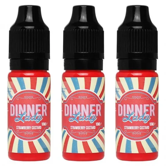 Dinner Lady Strawberry Custard Premium Likit - 3x10 30ml